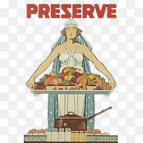 端着一大盘食物的主妇-空若网 端着一大盘食物的主妇-空若网