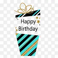 卡通条纹生日礼物矢量图-空若网 卡通条纹生日礼物矢量图-空若网