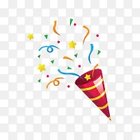 矢量元素生日红色礼炮-空若网 矢量元素生日红色礼炮-空若网