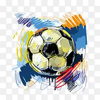 彩绘足球插画矢量素材-空若网 彩绘足球插画矢量素材-空若网