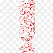 红色手绘枸杞底纹-空若网 红色手绘枸杞底纹-空若网
