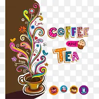 咖啡插画海报-空若网 咖啡插画海报-空若网
