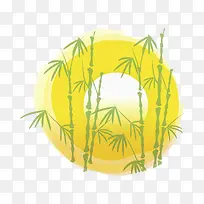 手绘太阳和竹子-空若网 手绘太阳和竹子-空若网