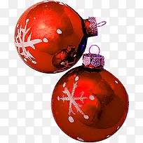 红色手绘雪花圆球圣诞节-空若网 红色手绘雪花圆球圣诞节-空若网