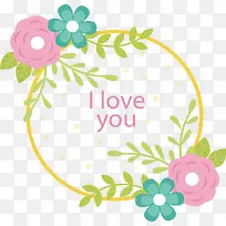 圆形对称花朵装饰框-空若网 圆形对称花朵装饰框-空若网