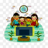 一家人看电视-空若网 一家人看电视-空若网