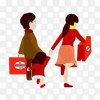 彩色扁平化回家过年-空若网 彩色扁平化回家过年-空若网