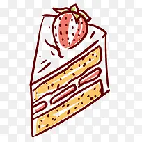 手绘奶油切块草莓水果蛋糕手绘蛋-空若网 手绘奶油切块草莓水果蛋糕手绘蛋-空若网