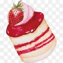 手绘草莓夹层蛋糕甜点-空若网 手绘草莓夹层蛋糕甜点-空若网
