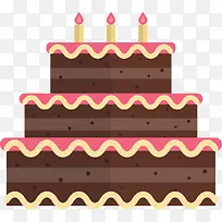 扁平化巧克力三层巨型蛋糕矢量图-空若网 扁平化巧克力三层巨型蛋糕矢量图-空若网