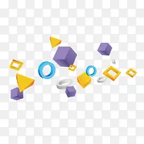 彩色漂浮形状-空若网 彩色漂浮形状-空若网