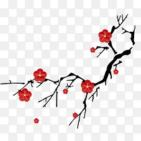 红色节日喜庆梅花元素-空若网 红色节日喜庆梅花元素-空若网