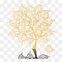 创意金色树木-空若网 创意金色树木-空若网