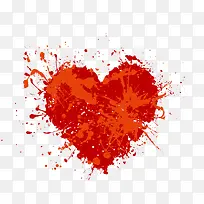 矢量水彩喷溅式红色爱心-空若网 矢量水彩喷溅式红色爱心-空若网