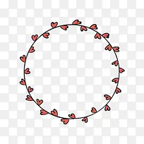 红色爱心圆环装饰-空若网 红色爱心圆环装饰-空若网