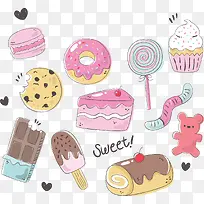 手绘卡通美味蛋糕-空若网 手绘卡通美味蛋糕-空若网