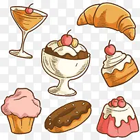 卡通飞舞甜点花纹-空若网 卡通飞舞甜点花纹-空若网