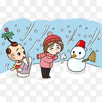 �ֻ涬��ѩ����С����ѩ�˲廭-������