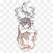 月亮与女孩-空若网 月亮与女孩-空若网