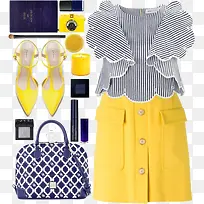 条纹上衣和黄色裙子-空若网 条纹上衣和黄色裙子-空若网