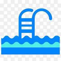 蓝色扁平化游泳元素-空若网 蓝色扁平化游泳元素-空若网