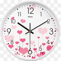 白色钟表粉色爱心海报-空若网 白色钟表粉色爱心海报-空若网