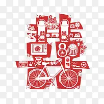 创意设计喜字生活元素-空若网 创意设计喜字生活元素-空若网