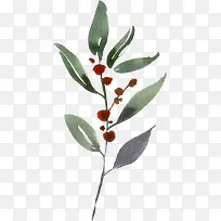 水彩树叶-空若网 水彩树叶-空若网