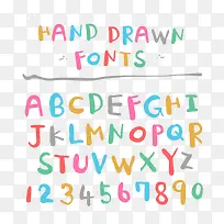 彩色手写字母与数字-空若网 彩色手写字母与数字-空若网