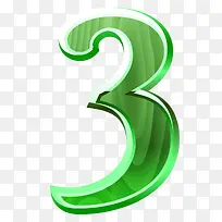 绿色渐变质感数字-空若网 绿色渐变质感数字-空若网