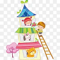 房屋儿童卡通海报促销素材-空若网 房屋儿童卡通海报促销素材-空若网