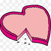 粉色爱心缺角矢量-空若网 粉色爱心缺角矢量-空若网