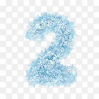 创意合成蓝色雪花数字2-空若网 创意合成蓝色雪花数字2-空若网