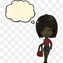 手绘提包的女士-空若网 手绘提包的女士-空若网