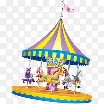卡通彩色旋转木马-空若网 卡通彩色旋转木马-空若网