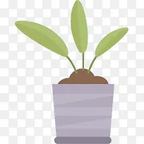 绿色手绘盆栽-空若网 绿色手绘盆栽-空若网