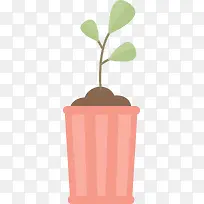 手绘绿叶盆栽-空若网 手绘绿叶盆栽-空若网