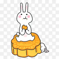 可爱卡通玉兔吃月饼-空若网 可爱卡通玉兔吃月饼-空若网