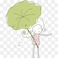 卡通荷叶女孩-空若网 卡通荷叶女孩-空若网