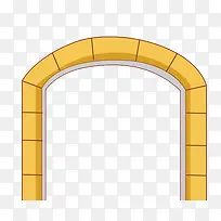黄色简约手绘拱门-空若网 黄色简约手绘拱门-空若网