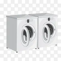 卡通灰色的洗衣机设计矢量图-空若网 卡通灰色的洗衣机设计矢量图-空若网