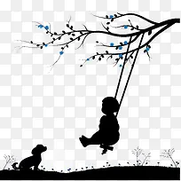 小孩剪影-空若网 小孩剪影-空若网