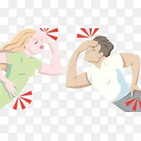 身体不适插画-空若网 身体不适插画-空若网