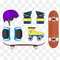 轮滑矢量素材-空若网 轮滑矢量素材-空若网