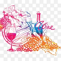 线条红酒-空若网 线条红酒-空若网