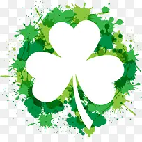 水彩墨迹三叶草-空若网 水彩墨迹三叶草-空若网