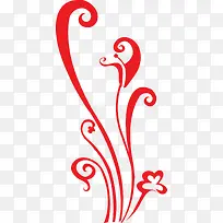 红色线条花纹-空若网 红色线条花纹-空若网