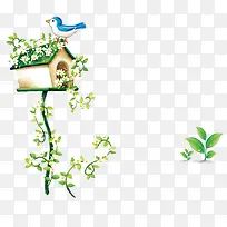 树枝鸟窝手绘免抠素材-空若网 树枝鸟窝手绘免抠素材-空若网