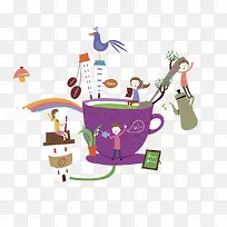 卡通创意紫色杯子-空若网 卡通创意紫色杯子-空若网