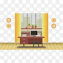 矢量扁平化室内场景手绘彩色图案-空若网 矢量扁平化室内场景手绘彩色图案-空若网